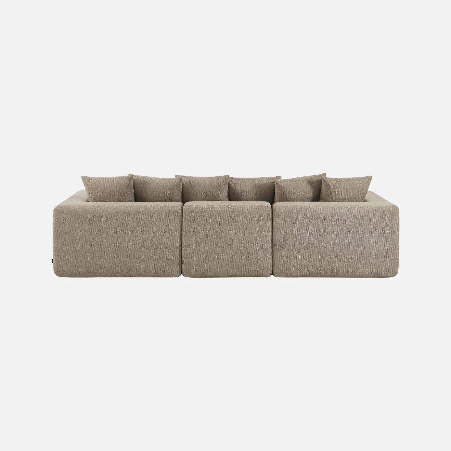 Sofá modular em tecido chenille, 3 lugares