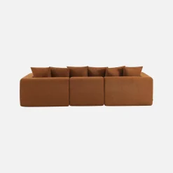 Sofá modular em tecido chenille, 3 lugares
