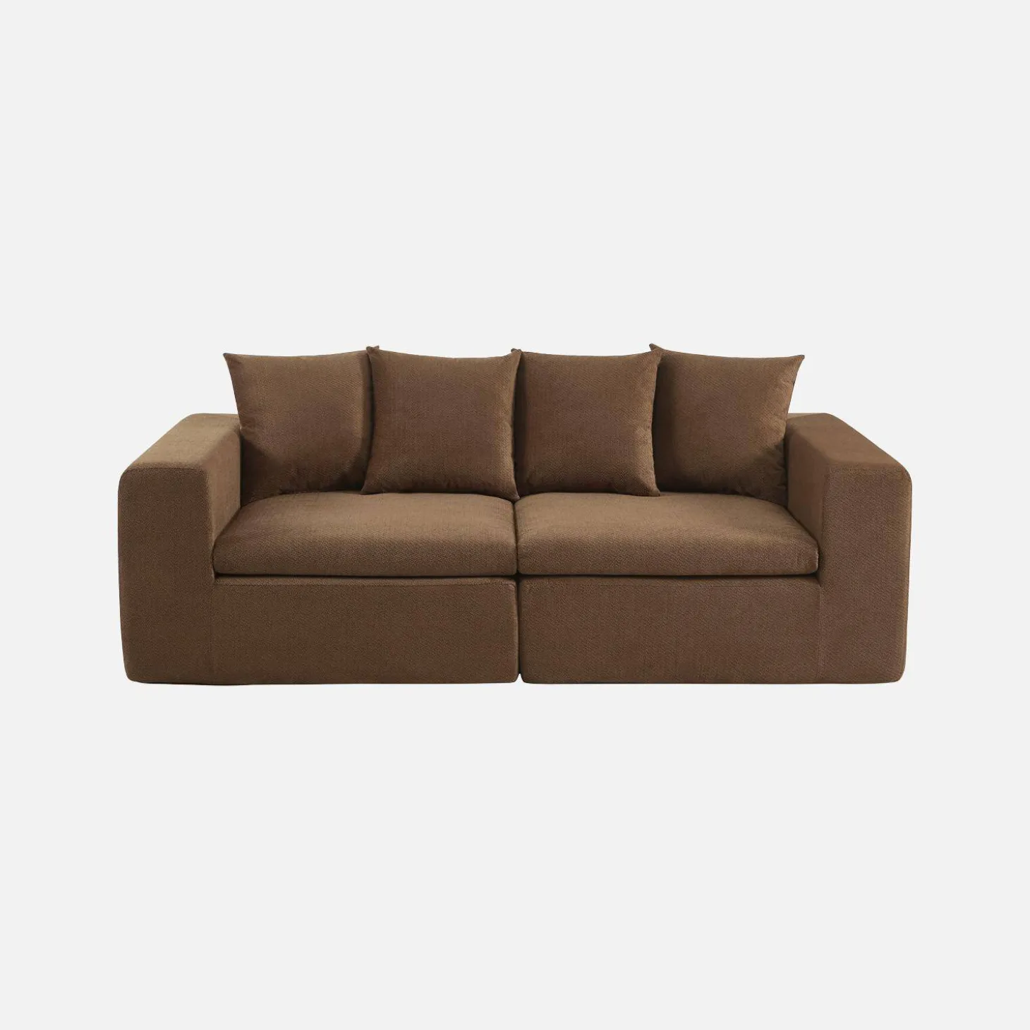 Sofá modular em tecido chenille, 2 lugares