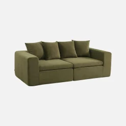 Sofá modular em tecido chenille, 2 lugares