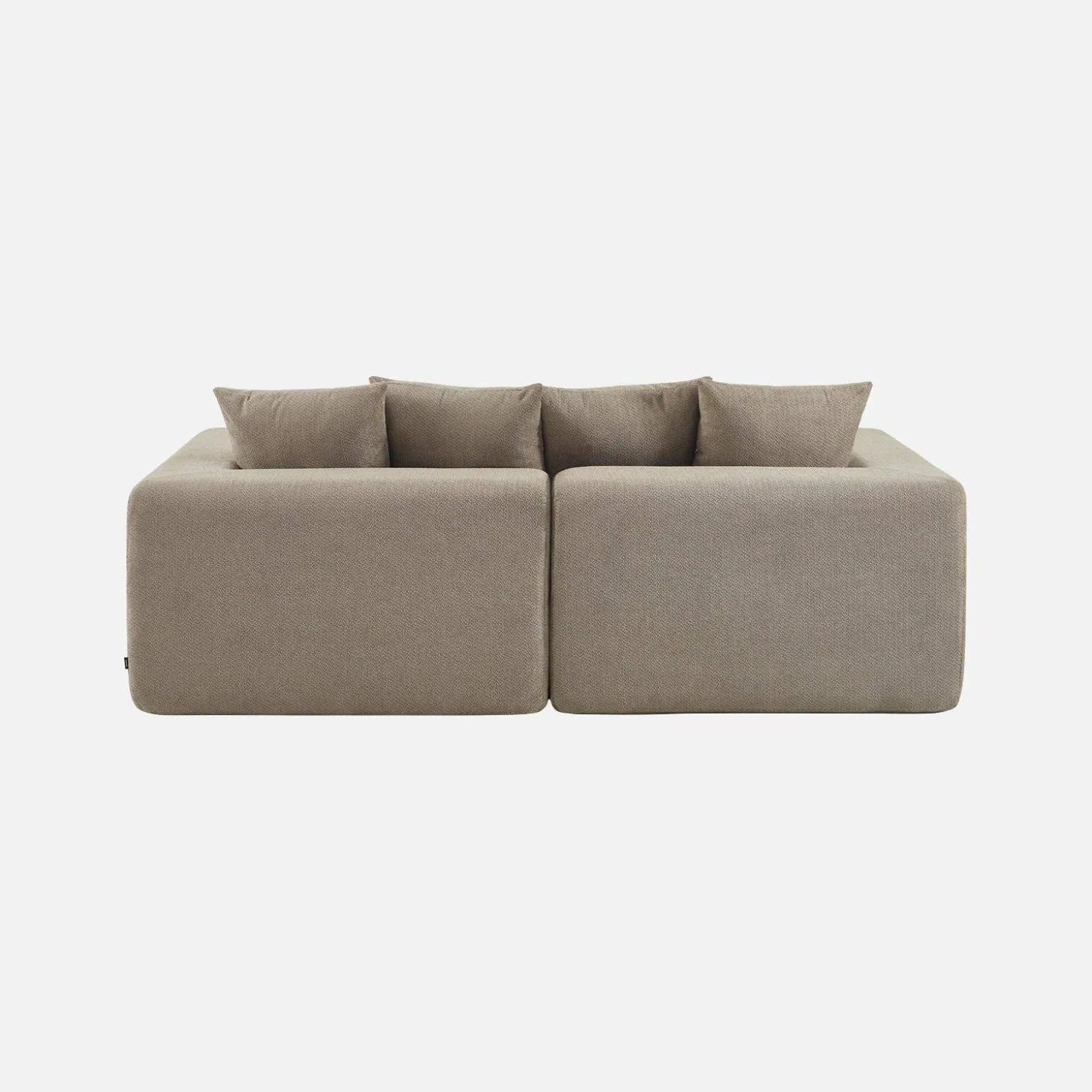 Sofá modular em tecido chenille, 2 lugares
