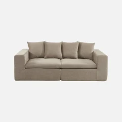 Sofá modular em tecido chenille, 2 lugares