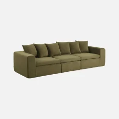 Sofá modular em tecido chenille, 3 lugares