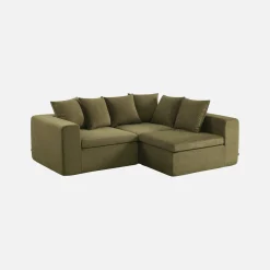Sofá modular em tecido chenille, 3 lugares