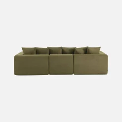 Sofá modular em tecido chenille, 3 lugares