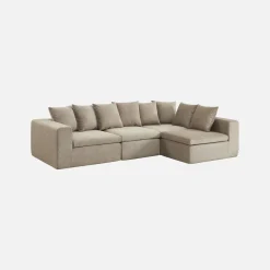 Sofá modular em tecido chenille, 4 lugares