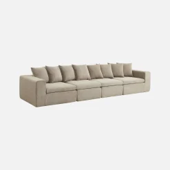 Sofá modular em tecido chenille, 4 lugares
