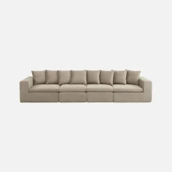 Sofá modular em tecido chenille, 4 lugares