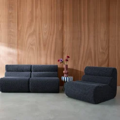 Sofá modular em tecido efeito alpaca, 3 lugares