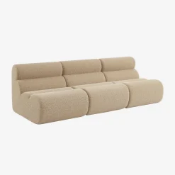 Sofá modular em tecido efeito alpaca, 3 lugares