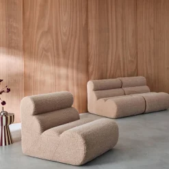Sofá modular em tecido efeito alpaca, 3 lugares