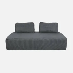 Sofá modular em tecido veludo canelado de 2 lugares