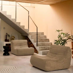 Sofá modular em tecido veludo canelado, 2 lugares