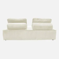 Sofá modular em tecido veludo canelado de 2 lugares
