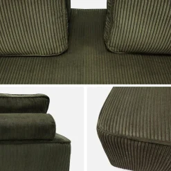Sofá modular em tecido veludo canelado de 2 lugares