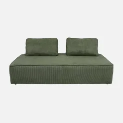 Sofá modular em tecido veludo canelado de 2 lugares