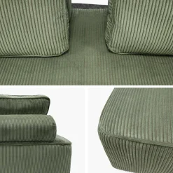 Sofá modular em tecido veludo canelado de 2 lugares