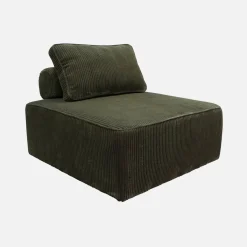 Sofá modular em tecido veludo canelado de 3 lugares