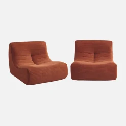 Sofá modular em tecido veludo canelado, 2 lugares