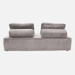 Sofá modular em tecido veludo canelado de 2 lugares