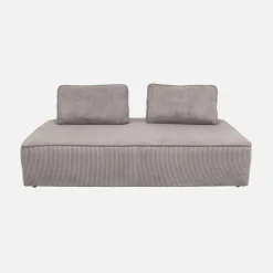 Sofá modular em tecido veludo canelado de 2 lugares