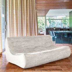 Sofá modular em veludo canelado, 3 lugares
