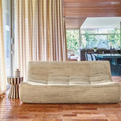 Sofá modular em veludo canelado, 3 lugares
