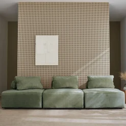 Sofá modular em veludo canelado, 3 lugares