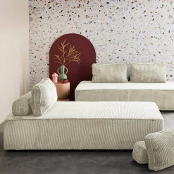 Sofá modular em veludo canelado, 4 lugares
