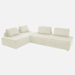 Sofá modular em veludo canelado, 4 lugares