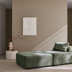 Sofá modular em veludo canelado, 2 lugares