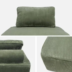 Sofá modular em veludo canelado, 2 lugares