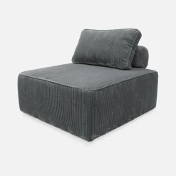 Sofá modular em veludo canelado, 2 lugares