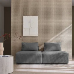Sofá modular em veludo canelado, 2 lugares