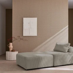 Sofá modular em veludo canelado, 2 lugares