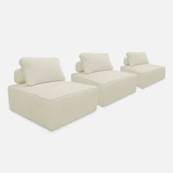 Sofá modular em veludo canelado, 3 lugares