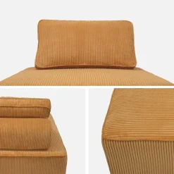 Sofá modular em veludo canelado, 3 lugares