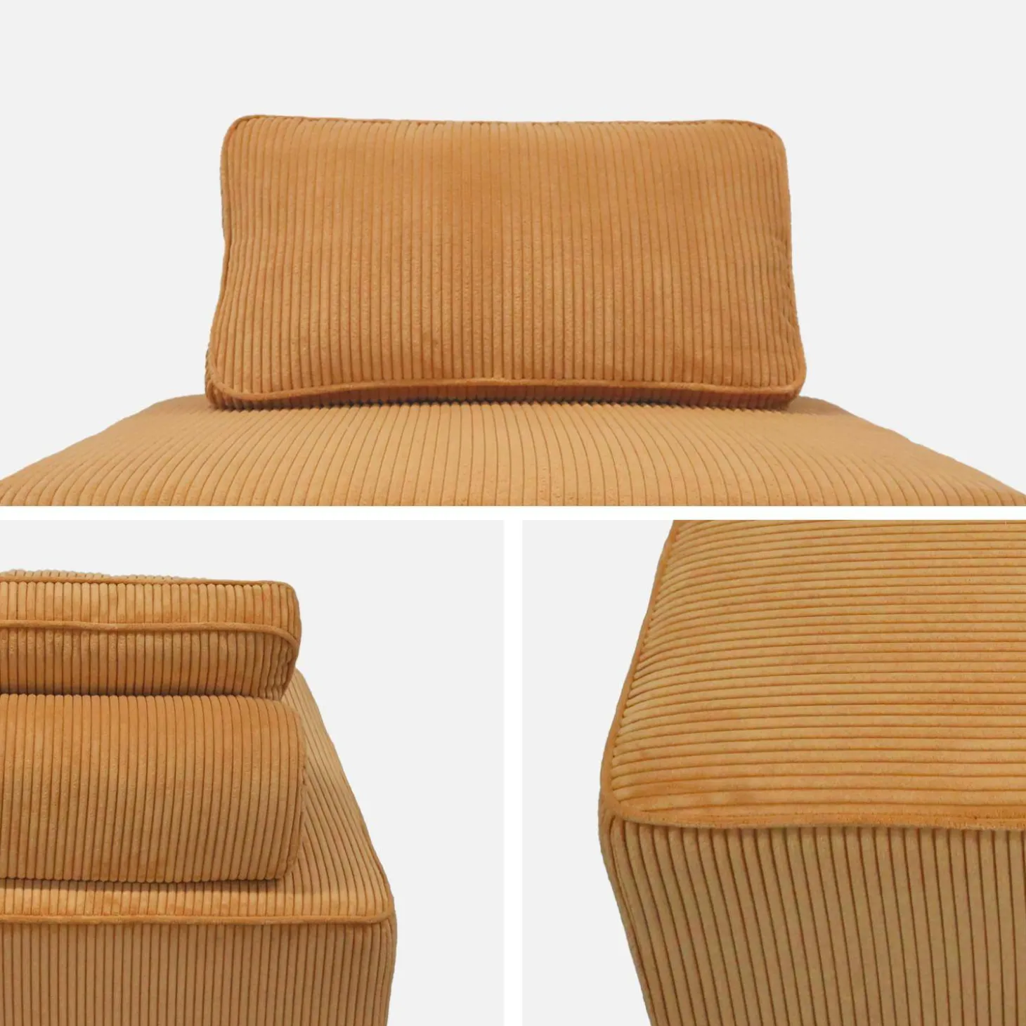 Sofá modular em veludo canelado, 3 lugares
