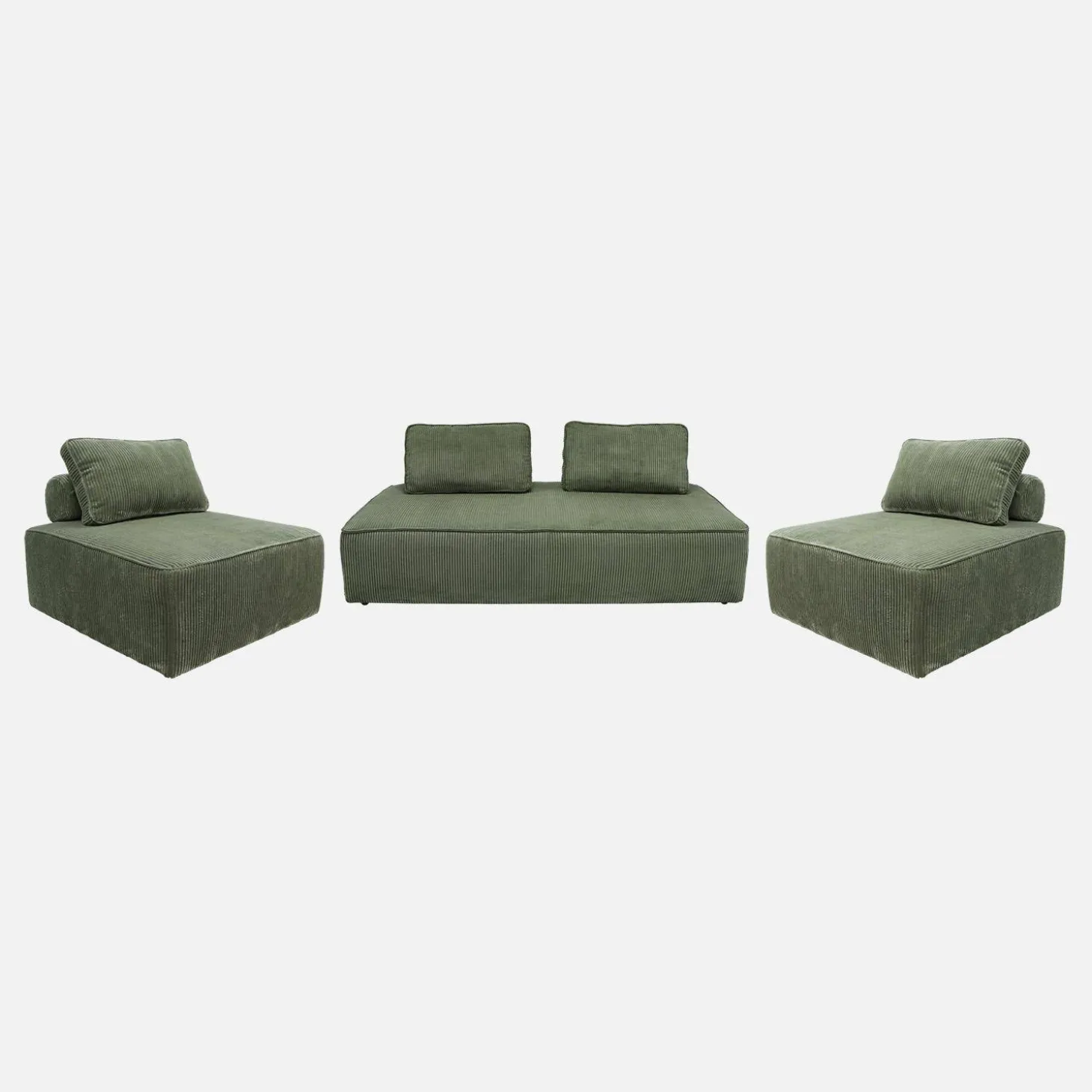Sofá modular em veludo canelado, 4 lugares