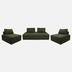 Sofá modular em veludo canelado, 4 lugares