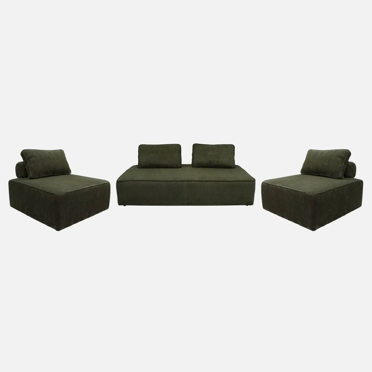 Sofá modular em veludo canelado, 4 lugares