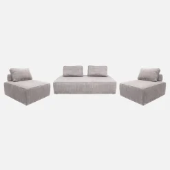 Sofá modular em veludo canelado, 4 lugares