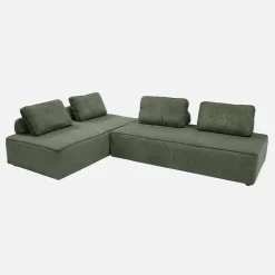 Sofá modular em veludo canelado, 4 lugares