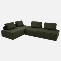 Sofá modular em veludo canelado, 4 lugares