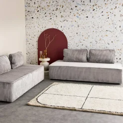 Sofá modular em veludo canelado, 4 lugares