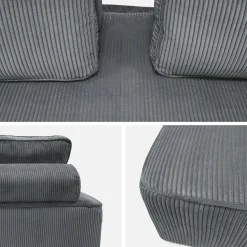Sofá modular em veludo canelado, 4 lugares
