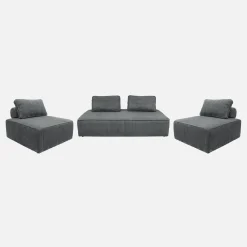 Sofá modular em veludo canelado, 4 lugares