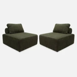 Sofá modular em veludo canelado, 2 lugares