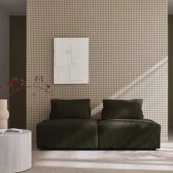 Sofá modular em veludo canelado, 2 lugares