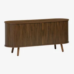 Suporte de TV escandinavo com portas ranhuradas, 120cm
